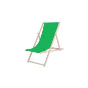 Springos - Chaise longue pliante en bois avec un tissu