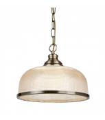 Suspension Bistro 1 ampoule Verre,métal Laiton blanc,antique