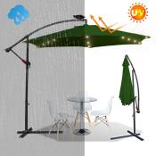 Swanew - 3m parasol UV40+ camping pendule parasol pavillon led solaire jardin parasol avec led vert - vert