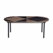 Table à rallonge Tavla / Ovale - L 200-300 cm / Marqueterie de noyer - Petite Friture bois naturel en bois