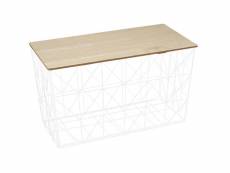 Table d'appoint pliable filaire plateau en bois blanc