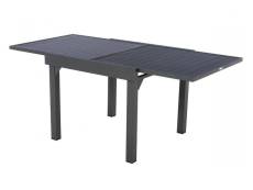 Table extensible carrée alu Piazza 4/8 places Graphite