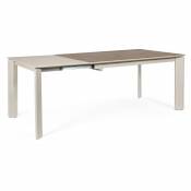 Table extensible en acier et céramique gris Bary L 140/200 cm