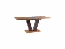 Table extensible en bois - marron - 8 couverts - l 136 cm x l 80 cm x h 76 cm