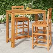 Table haute de jardin Table de bar - Mange-Debout 120x60x105 cm Bois d'acacia solide BV577013