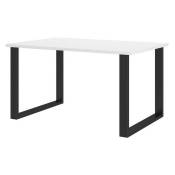 Table Tucson 137, Blanc + Noir, 75x90x138cm, Stratifié,