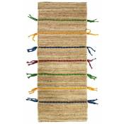 Thedecofactory - color jute - Tapis en jute avec tresses en laine multicolores 50x150 - Multicolore