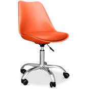 Tulip Style - Chaise de bureau à roulettes - Chaise de bureau pivotante - Tulip Orange - Acier, pp, Metal, Plastique, Nylon - Orange