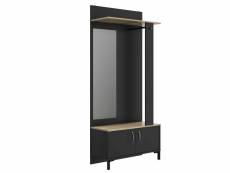 Vestiaire store avec tringle, armoire et miroir-noir 1E13042