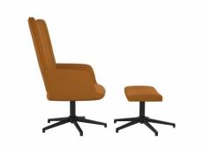 Vidaxl chaise de relaxation avec repose-pied marron