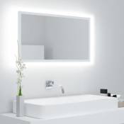 Vidaxl vidaXL Miroir à LED de salle de bain Blanc 80x8,5x37 cm Acrylique