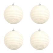 4 boules de Noël avec perles blanches en plastique