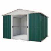 Abri de jardin métal vert Yardmaster 8,12 m² + kit