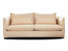 Adriann - canapé fixe - 3 places - en tissu déhoussable - lisa design - beige