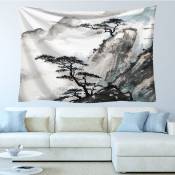 Ahlsen - Tapisserie murale japonaise asiatique chinoise paysage montagnard décoration murale tapisserie tapisserie tapisserie murale pour chambre 130