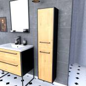 Aurlane - Colonne de salle de bain noir mat 30x35x150cm