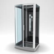 Cabine de douche à multi jets - Gris - 90 x 115 x 230 cm