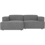 Canapé d'angle gauche 3 places Aska en tissu gris