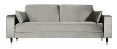 Canapé fixe 3 places en tissu gris argent