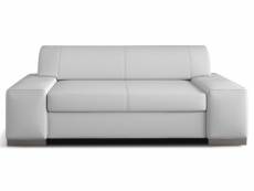 Canapé minimaliste 2/3 places simili cuir blanc plazo 190 cm