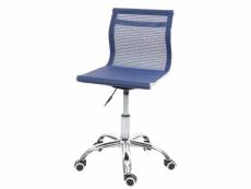 Chaise de bureau hwc-k53, chaise pivotante chaise de bureau chaise d'ordinateur, tissu résille/textile ~ bleu