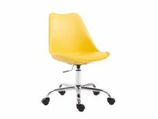 Chaise de bureau tabouret à roulette hauteur réglable jaune tabo10025
