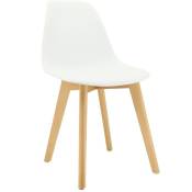 Chaise en polypropylène et bois de hêtre - Blanc
