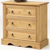 Commode buffet style mexicain pin massif finition cirée
