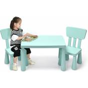 Ensemble de Table et Chaises pour Enfants,Table et 2 Chaises en Plastique pour Activités d'étude,Utilisation Intérieure ou Extérieure pour Vos
