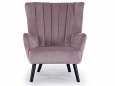 Fauteuil chic velours rose kamps