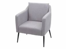 Fauteuil de salon hwc-h93a, fauteuil cocktail fauteuil relax fauteuil ~ tissu/textile gris clair