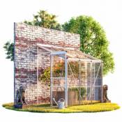 Gardebruk - Serre de jardin adossée murale polycarbonate 3,8 m³ abri gel plante légume potager Demi serre