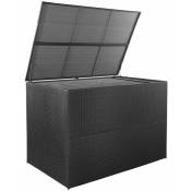 Helloshop26 - Coffre boîte meuble de jardin rangement 150 x 100 x 100 cm résine tressée noir - Noir