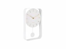 Horloge en métal pendulum blanc