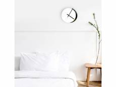 Horloge murale design moderne minimal rond noir blanc