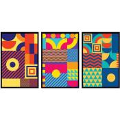 Hxadeco - Trio, Set de 3 posters muraux - 90x45cm - Multicouleur