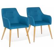 Idmarket - Lot de 2 chaises de salle à manger scandinaves dania bleu canard - Bleu