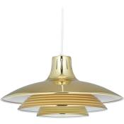 Lampe à suspension, plafonnier moderne, abat-jour métal, HxD : 102 x 36 cm, E27, cuisine chambre salon, doré - Relaxdays