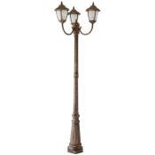 Lampe de table Lampadaire lampe extérieure verre métallique Madrid antikgold / riz verre pierre Ø70cm h: 210cm IP43