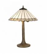 Lampe de table Tiffany Calais 2 Ampoules Gris 29,5 Cm