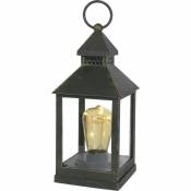 Lampe Exterieur Led noire moderne - Lanterne Extérieure vintage 23cm - Lampe Lanterne a poser sur table de chevet, cheminée, table de mariage - Noir