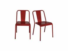 Lot de 2 chaises de café empilables paulin MC-062A-X2-G-RED