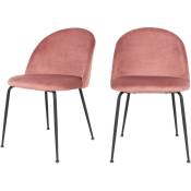 Lot de 2 chaises en velours et métal - Geneve - Couleur - Rose House Nordic