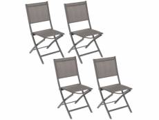Lot de 4 chaises de jardin pliante essentia - gris
