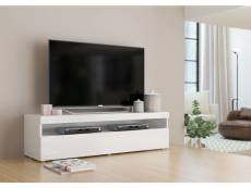 Meuble tv de salon, made in italy, meuble tv 1 porte, meuble tv de salon, 130x45h36 cm, coloris blanc brillant 8052773496582