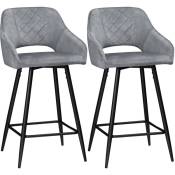 MH - Lot de 2 chaises de salon samuel gris et noir