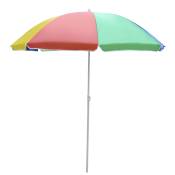 Outsunny Parasol de plage parasol inclinable rond parasol d'extérieur en métal polyester multicolore