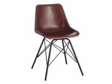 Paris prix - chaise design cuir & métal "tolbia" 79cm