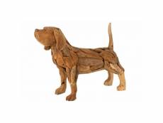 Paris prix - statue déco en bois "chien" 80cm naturel