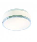 Plafonnier Discs Verre opal Chrome 2 ampoules 9,5cm